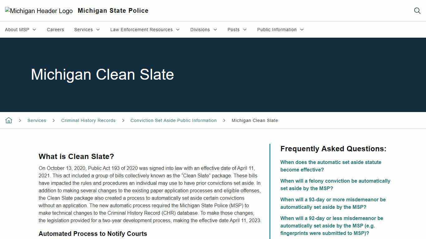Michigan Clean Slate